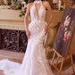 Vestido de novia Andrea & Leo WL035 de encaje y tul de manga corta