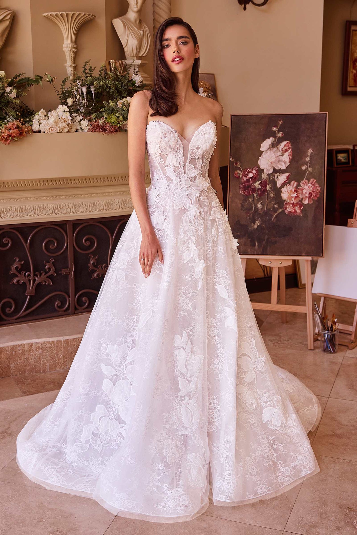 Andrea & Leo WL034 Vestido de novia de encaje corte A tipo balón