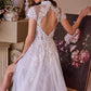 Vestido de novia Andrea & Leo WL035 de encaje y tul de manga corta