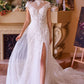 Vestido de novia Andrea & Leo WL035 de encaje y tul de manga corta