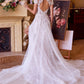 Vestido de novia Andrea & Leo WL035 de encaje y tul de manga corta