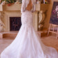 Vestido de novia de manga larga de encaje corte sirena Andrea & Leo WL036