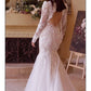 Vestido de novia de manga larga de encaje corte sirena Andrea & Leo WL036