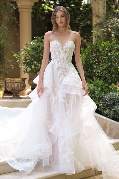 Andrea & Leo WL059 Vestido de novia de gala de corte A sin tirantes