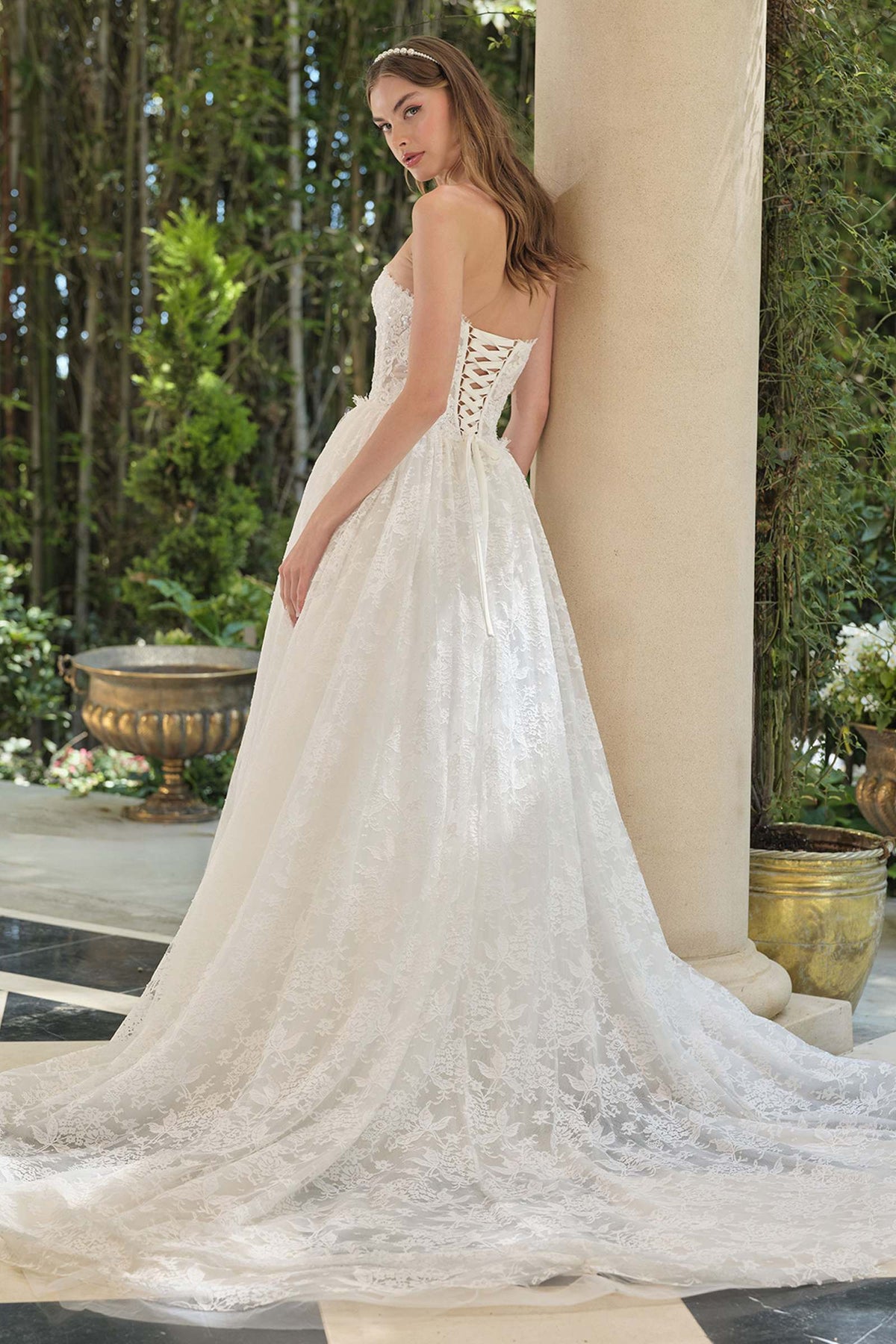 Andrea & Leo WL061 Atemporal Vestido de Novia Acampanado sin Tirantes