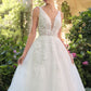 Vestido de gala de boda de línea A con escote en V profundo Andrea y Leo WL064