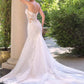 Andrea & Leo WL065 Vestido de novia sirena con mangas de encaje transparentes extraíbles