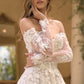 Andrea & Leo WL067 Vestido de Novia de Gala con Hombros al Aire y Mangas Ilusión Transparentes