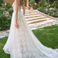 Vestido de Novia de Encaje de Corte A Escote Redondo Andrea & Leo WL069 Blanco Roto/Nude