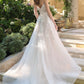 Andrea & Leo WL070 Vestido de novia acampanado sin tirantes con escote ilusión pronunciado