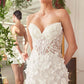 Andrea & Leo WL083 Deep Sweetheart Strapless Midi Short Bridal Dress