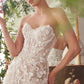 Andrea & Leo WL084 Strapless Short Lace Midi Wedding Dress