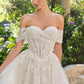 Andrea & Leo WL090 Embroidered Lace Tulle Off Shoulder Wedding Ball Gown