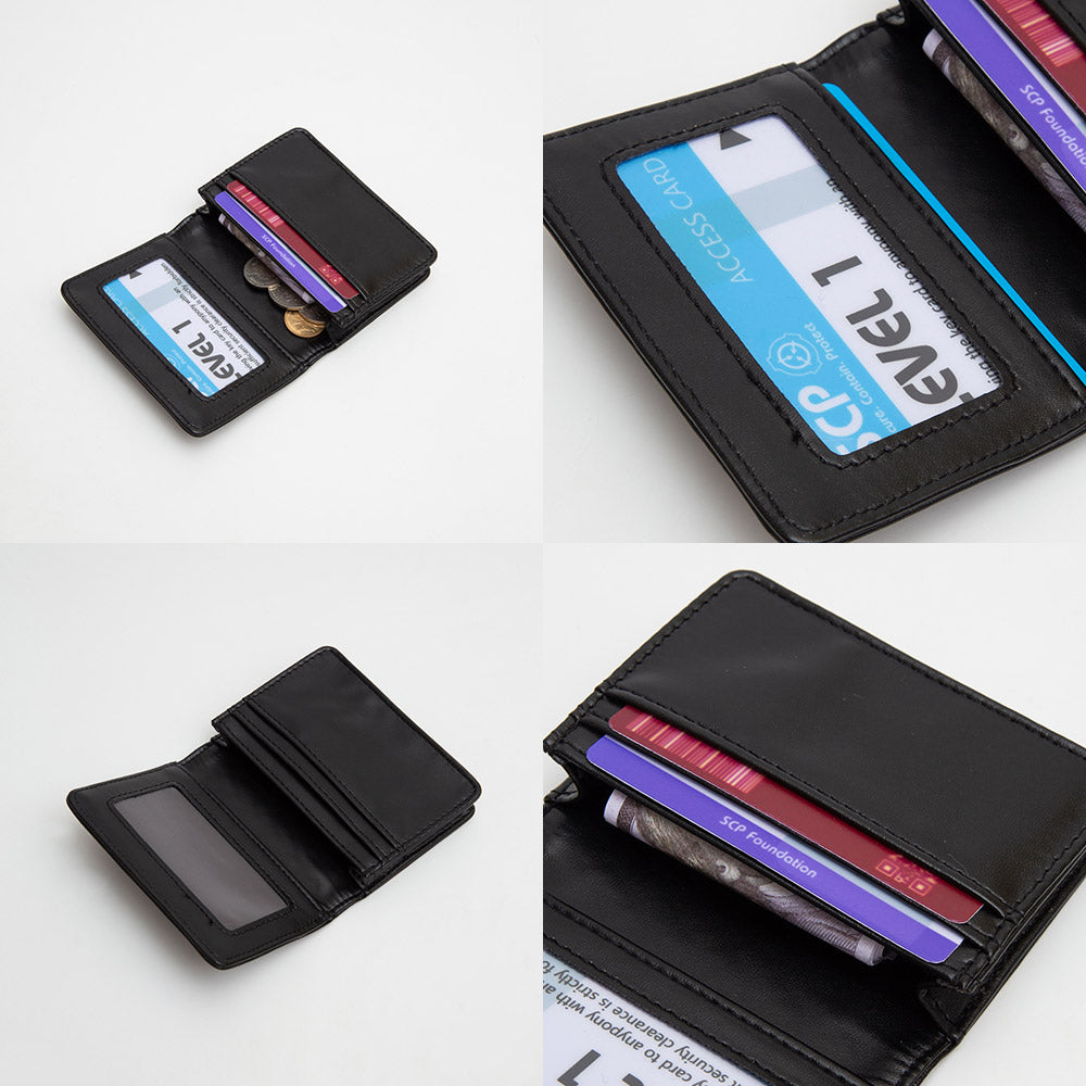 Faux Leather Basket Weave Fold Card Holder Wallet