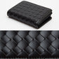 Faux Leather Basket Weave Fold Card Holder Wallet