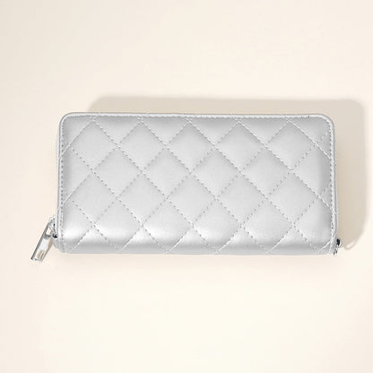 Quilted Faux Leather Long Wallet