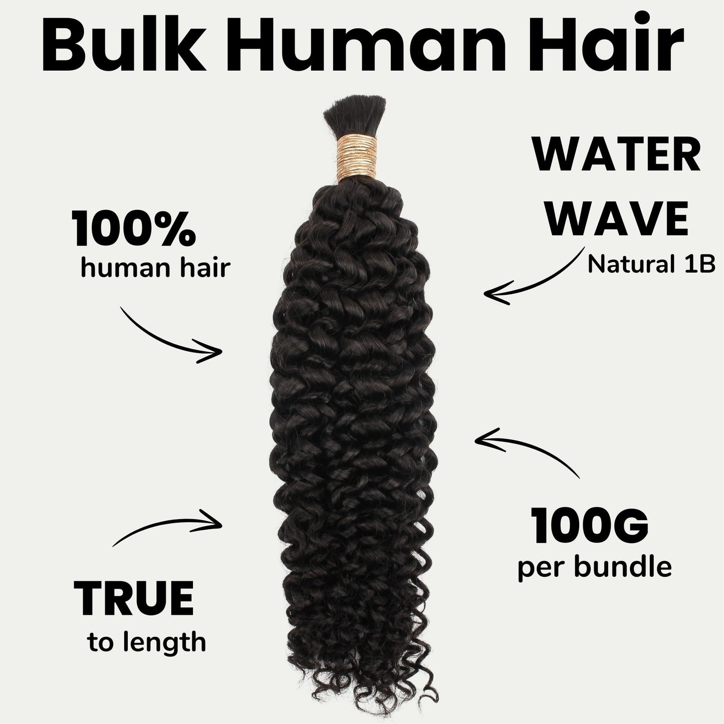 Cabello humano 100% virgen para trenzar Water Wave