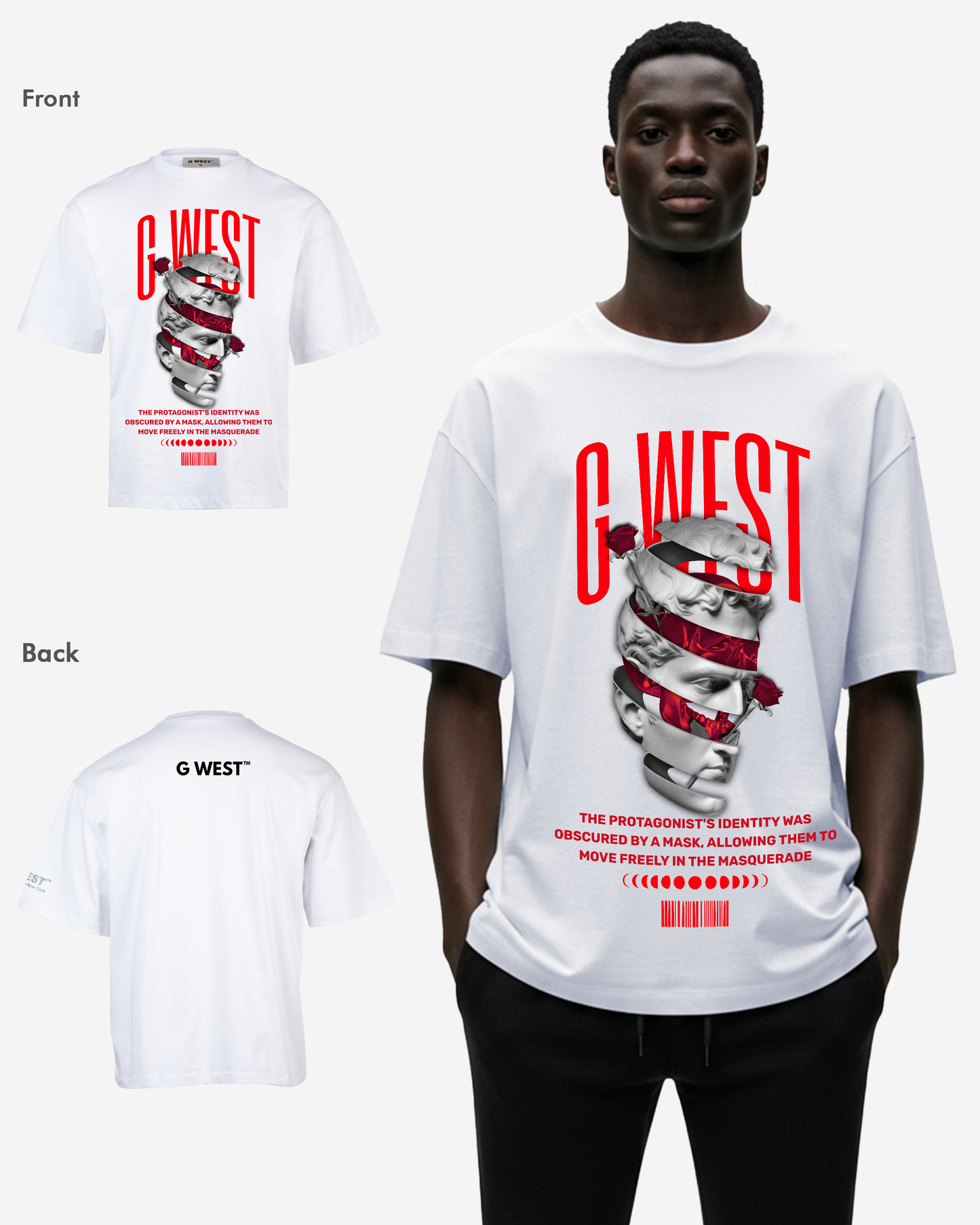 G WEST identity concealed OVERSIZED T-Shirt Mens
