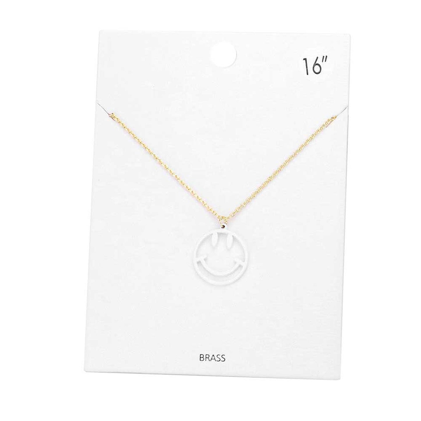 Fashionable Brass Metal Smile Pendant Necklace