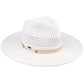 C.C Women's Faux Leather String Paper Straw Panama Hat Sun