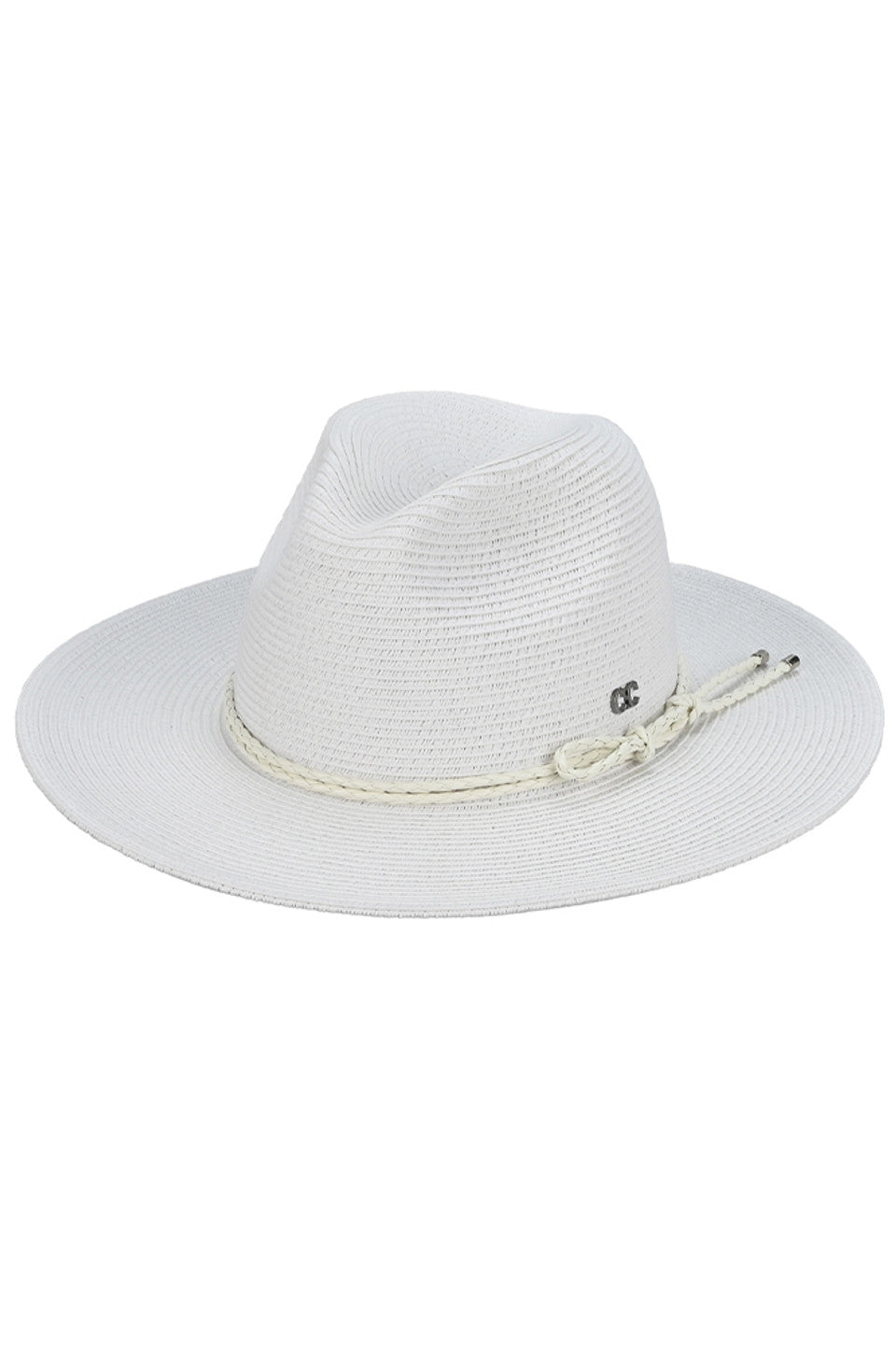 C.C Women's Leather String Rope Band Paper Panama Hat