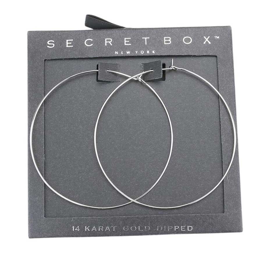 Secret Box 14K Gold Dipped Metal Hoop Earrings