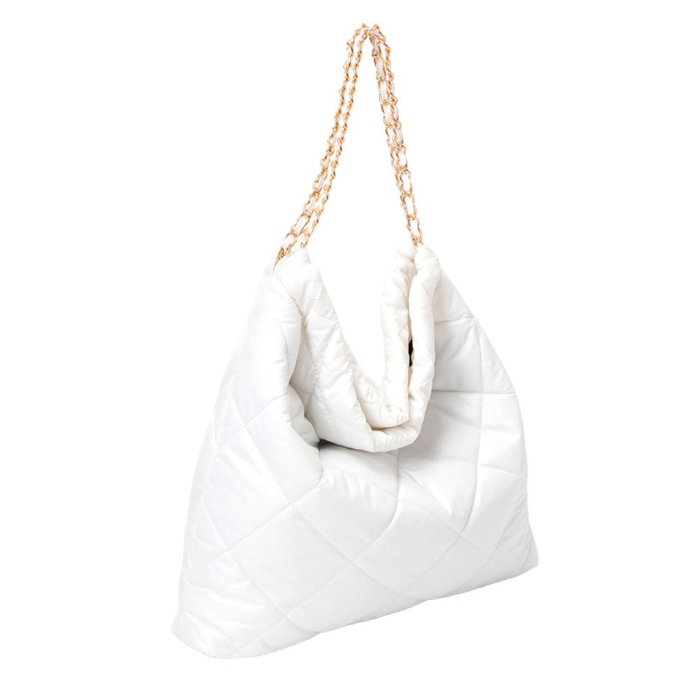 Padded Adjustable Metal Strap Shoulder Bag