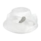 Rhinestone Embellished Feather Accented Mesh Bow Dressy Hat