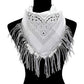 Women's Rhinestone Like Fringe Cowgirl Bandana Scarf
