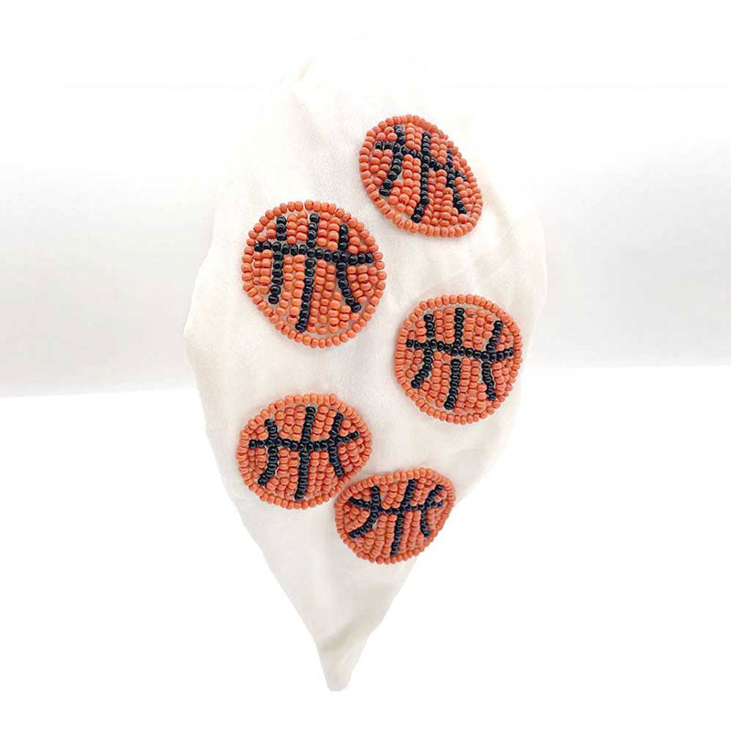 Seed Beaded Basketball Burnout Knot Headband