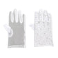 Stone Embellished Mesh Dressy Wedding Gloves