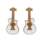 Stone Paved Enamel Guitar Stud Earrings