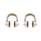 Stone Paved Enamel Headphone Stud Earrings