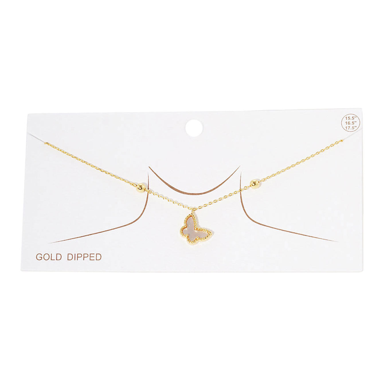 Top Gold Dipped Enamel Butterfly Pendant Necklace