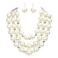 Triple Layered Chunky Pearl Necklace