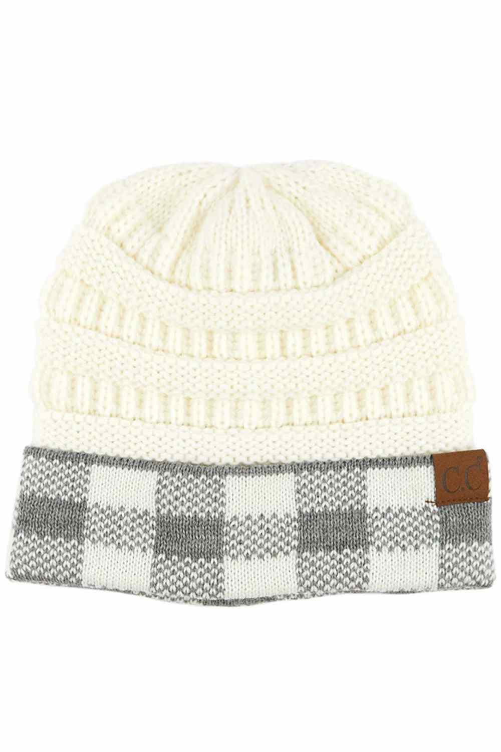 C.C Buffalo Check Cuff Knit Beanie
