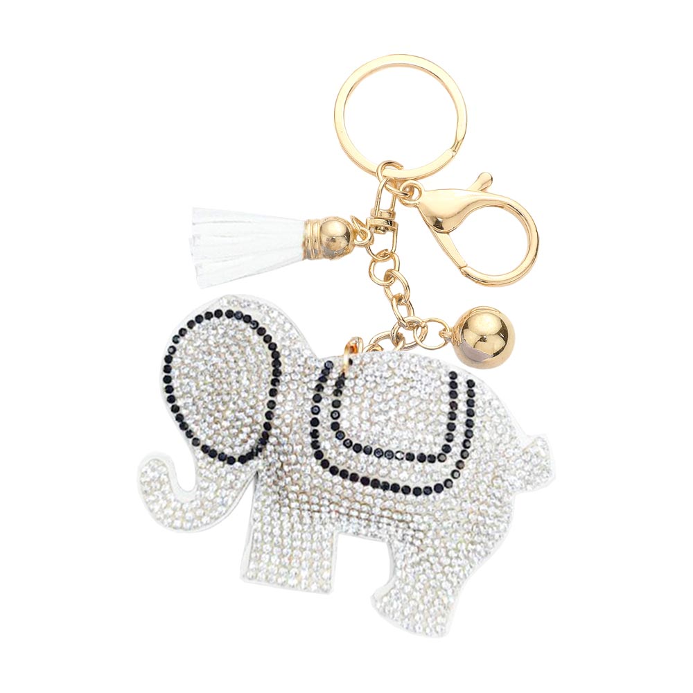 Bling Elephant Tassel Bag Charm