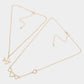 2PCS - Cupid's Arrow Heart Pendant Necklaces Jewelry Set