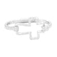 Women's Hammered Open Metal Cross Hook Bracelet