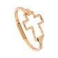 Women's Hammered Open Metal Cross Hook Bracelet