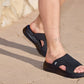 CALTO - X1657 - 2 Inches Taller (Black/Knitted Black)