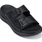 CALTO - X1660 - 2 Inches Taller (Black Buckle) - Dual Adjustable Buckle Sandal