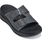 CALTO - X1661 - 2 Inches Taller (Iron Grey Buckle) - Dual Adjustable Buckle Sandals