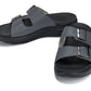CALTO - X1661 - 2 Inches Taller (Iron Grey Buckle) - Dual Adjustable Buckle Sandals