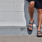 CALTO - X1661 - 2 Inches Taller (Iron Grey Buckle) - Dual Adjustable Buckle Sandals