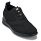 CALTO - X2211 - 2.4 Inches Taller (Black/Black Sole) - Lace Up Casual Walker - Lightweight