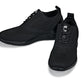 CALTO - X2211 - 2.4 Inches Taller (Black/Black Sole) - Lace Up Casual Walker - Lightweight