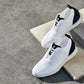 CALTO - X2212 - 2.4 Inches Taller (White/Black) - Lace Up Casual Walker - Lightweight