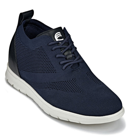 CALTO - X2214 - 2.4 pulgadas más alto (azul noche/negro) - Zapatillas casuales con cordones - Ligeras