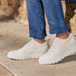 CALTO - X2321 - 2.4 Inches Taller (White/White Sole) - Lace Up Casual Sneaker - Lightweight
